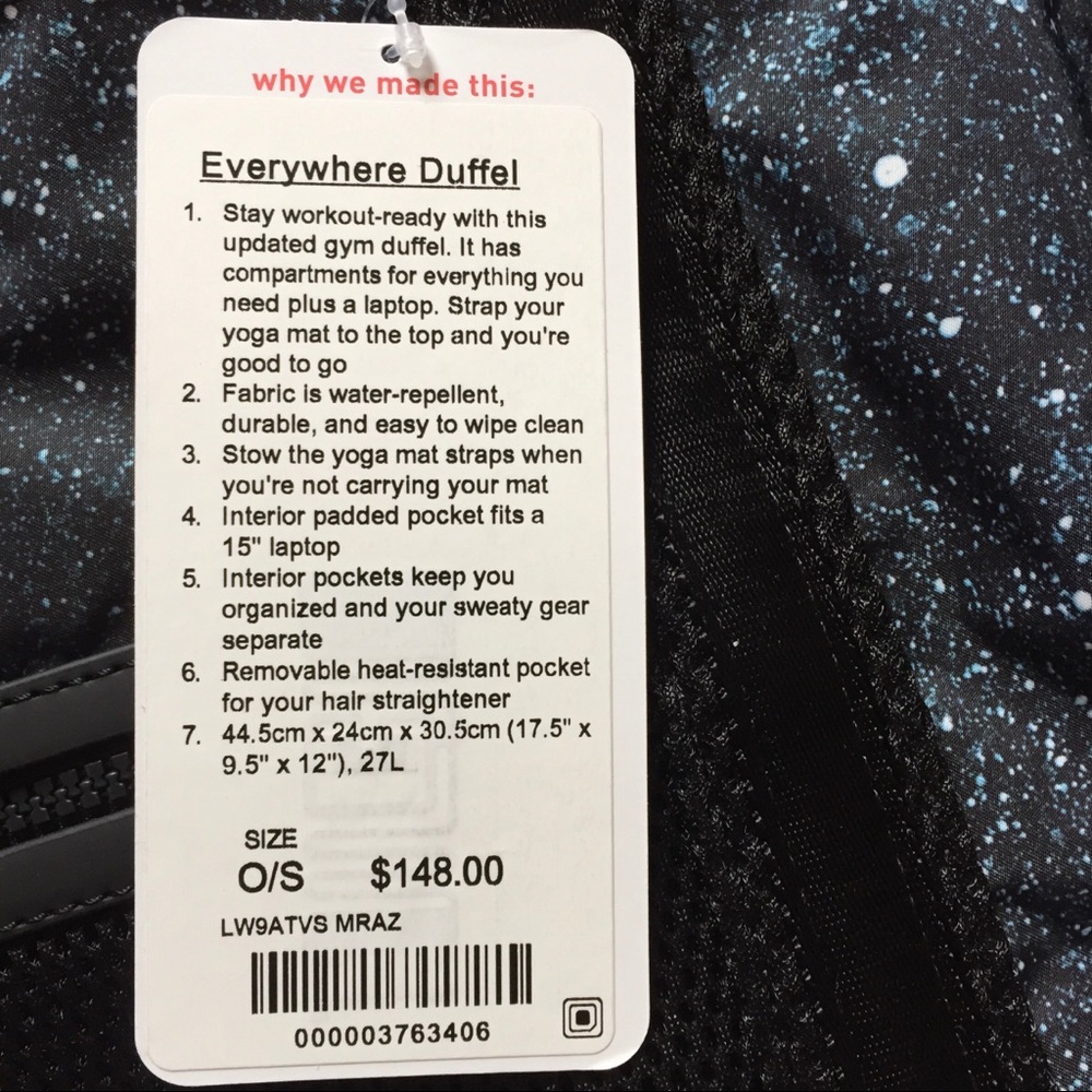 NWT MINERALIZE MULTI LULULEMON EVERYWHERE DUFFEL - Picture 7 of 8